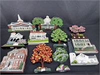 Lot of 12 "Sheila" Collectible Houses & Trees