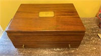 Nice mahogany silver chest with pacific silver