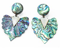 Abalone Mother Of Pearl Sterling Earrings