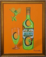 John Pacovsky Acrylic On Canvas Absente Absinthe