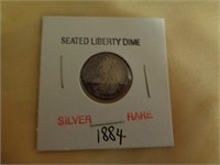 1884 SEATED LIBERTY DIME