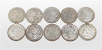 10 MORGAN DOLLARS - 1879 to 1889-O