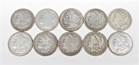 10 MORGAN DOLLARS - 1878 8TF to 1901-S