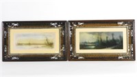 (2) matching rare wicker Victorian frames, circa
