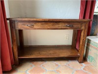 Solid Oak mission-style sofa table