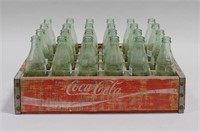 COCA-COLA RED WOODEN CARRIER TRAY WITH BOTTLES