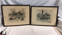 Pair of Victorian etchings by R.H.Palenske13 x 17