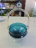 Art Glass Basket, 10" T