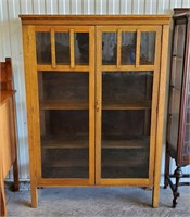 Antique Mission Oak China Cabinet