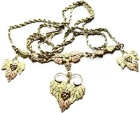 10K Black Hills Gold Pendant & 14K Gold Necklace