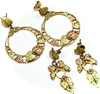 (2) Pairs of 10K Black Hills Gold Earrings