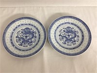 Two Chinese Dragon Plates