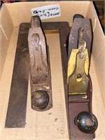 Antique wood planes & square