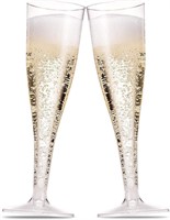 Munfix 50 Plastic Champagne Flutes 5 Oz