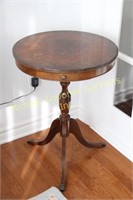 1920'S SOLID WALNUT SINGLE DRAWER DRUM TABLE