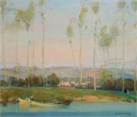 Charles A. Wilimovsky "Boats Near Shore" O/C
