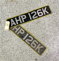 Pair of ?English car number plates