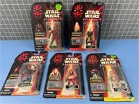 5X NOS STAR WARS ACTION FIGURES IN BOX
