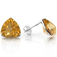 6MM Trillion Cut Citrine 1.85CTW Stud Earrings in