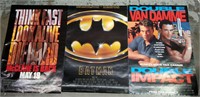 3 MOVIE POSTERS-DOUBLE IMPACT-BATMAN-DIE HARD