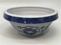 Floral German Stoneware Bowl with Marking VTG