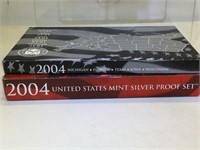 Pair of 2004 Silver Proof Sets - one is just