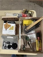 Hole saw kit, air hand nailer, and misc. tools