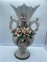 Capodimonte double handled vase 16in tall- some