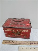 Union Leader cut plug tobacco chew tin