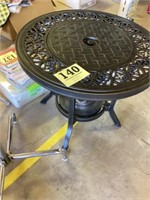 Round metal gas fire pit