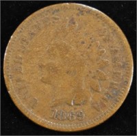1869 INDIAN HEAD CENT VG