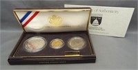 1989 US Congressional three coin UNC set