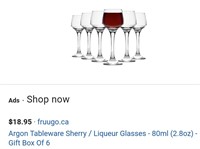Argon Tableware Sherry / Liqueur Glasses - 80ml