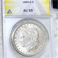 1890-O Morgan Silver Dollar ANACS - AU55