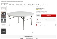 B480  Flash Furniture 5-Ft Round White Table