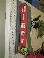 METAL DOUBLE SIDED DINER SIGN