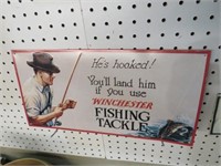 METAL WINCHESTER FISH & TACKLE ADV SIGN