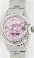 $8000 Rolex Datejust Pink MOP Double Diamond Dial