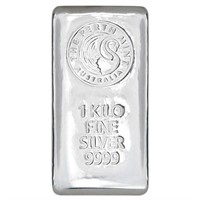 1 Kilo Perth Mint Silver Bar .9999 Fine, 32.15 oz