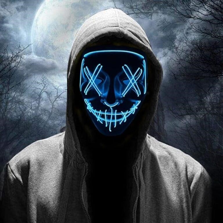 Halloween Scary Mask LED Light Up Purge Mask for