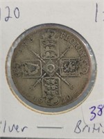 1920 BRITISH SILVER 1 FLORIN