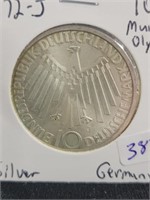 1972-J GERMAN SILVER 10 MARKS