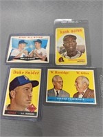 (8) 1958-'60 Baseball Star Cards
