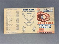 1952 Philadelphia Athletics Schedule- Atlantic