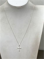 STERLING SILVER CROSS PENDANT & CHAIN