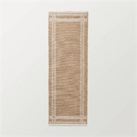 2'4x7' Plaid Jute Runner Rug - Natural