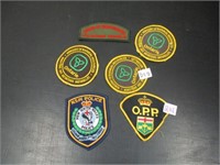 Police patches.