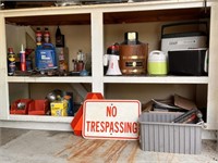 NO Trespassing Sign, Tools, Icecream Maker, Cooler