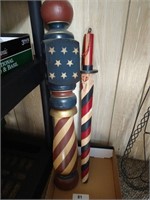 (2) Wooden Hand Painted Americana Decor