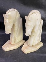 VTG Onyx Stone Trojan Horse Bookends - Note